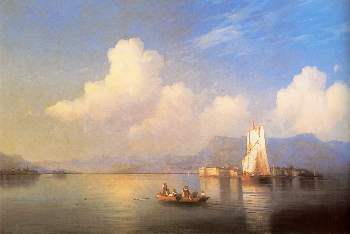 Картина "Итальянский пейзаж. Вечер", Айвазовский, 1857